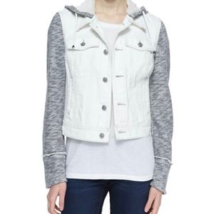 Free People White denim and sweatshirt jacket